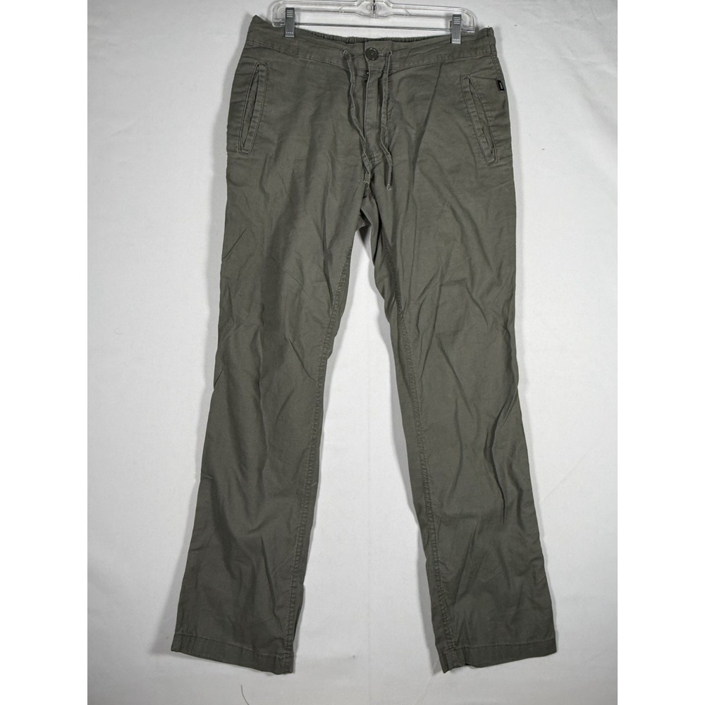 Onia Pants Men's Medium 34x32 Green Linen Blend Lightweight Beach Drawstring
